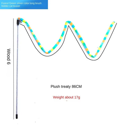 Cat Toys Rainbow Stripes Funny Cat Stick with Bell Interactive Play Pet Supplies Cat Toys Interactive Cat Toy Worm on a String