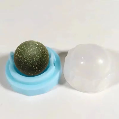 Catnip Balls Cat Mint Toy Grinding Teeth Mint Ball Edible Safety Healthy Snack Rotatable Wall Stick-On Toys for Pet Supplies