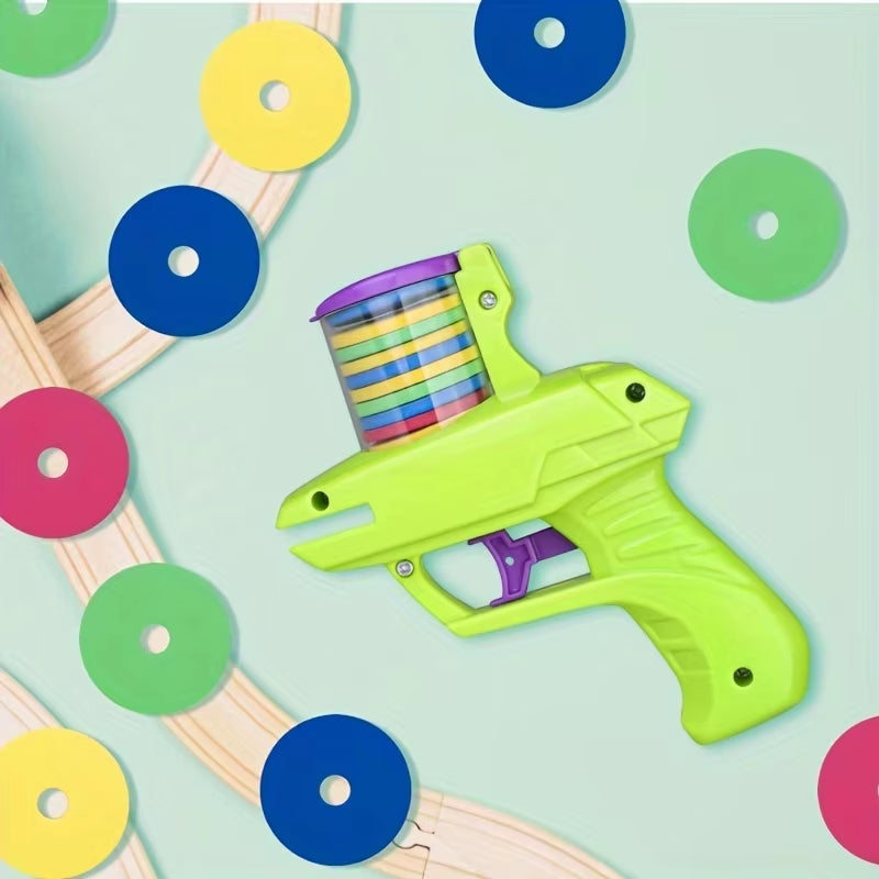 1Pack Interactive Cat Toy Launcher with Foam Discs Battery-Free, Durable Plastic for Endless Fun